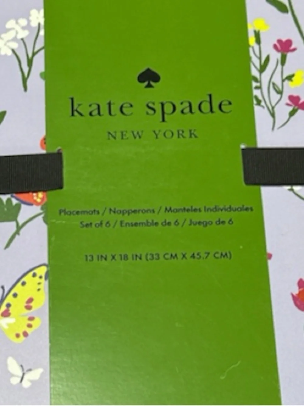 NEW Kate Spade BUTTERFLIES & FLORAL Placemats Set/6